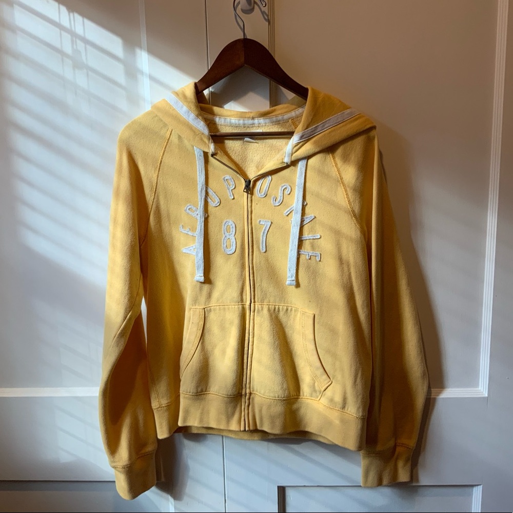 Aeropostale Yellow Logo Zipup Hoodie